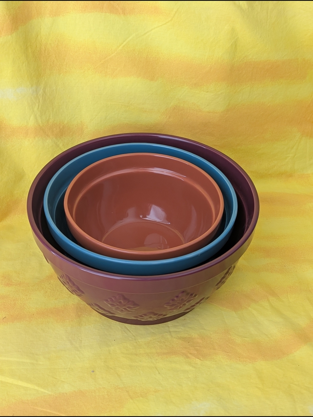 The Pioneer Woman Corucopia  Bowls in Plum, Teal & Terracotta